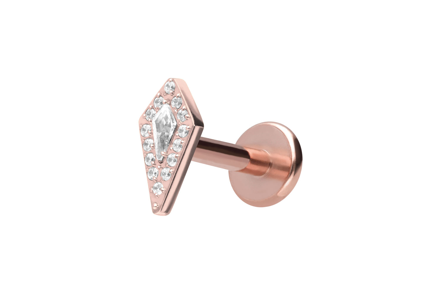 Titan Labret Piercing mit Innengewinde KRISTALLSCHILD
